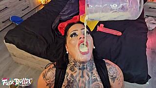 ashley cumstar's busty inked body fisted ass pissed creampie squirting