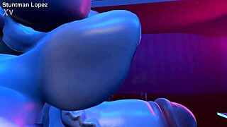 Silverzard shemale's huge cock and tits dominate in futanari anal insertion