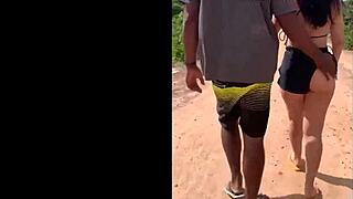 bbw brunette wife takes bbc doggystyle on dirt road 🚗🍆