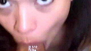 Brunette Sucks Cock Hard!