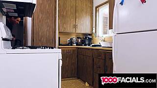 Yo, that latina roommate deepthroated my cock in the kitchen!