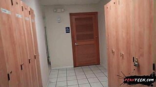 blonde gym teen's shaved pussy throbs craving perv cock right now?