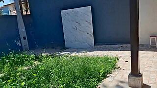 after creampie she showered naked for neighbors to see