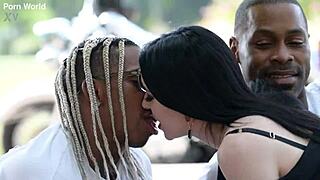 Tattooed anna de ville takes big black cocks in interracial dp threesome