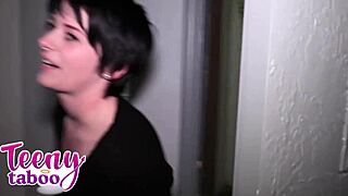 kitty's lockout at neighbor's turns into bareback creampie pounding