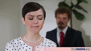 quickie fuck with extra small petite tomboi secretary 😍🍑💦