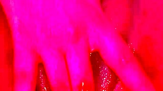 Ebony babe masturbates pussy to squirting orgasm tease