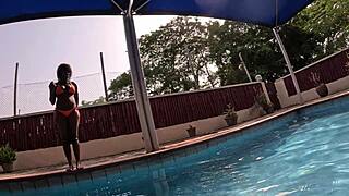 hey flower your pussy tastes so good at the pool