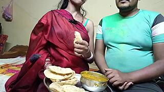 First time holi festival threesome with neighbor wife doggystyle outdoors 😏