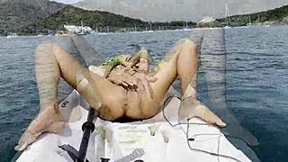 Naughty Brunette Monika Fox Fingers Squirt on Sea Kayak