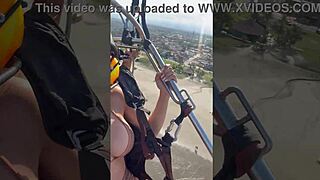 priscila belini strips naked masturbates wildly on paramotor in public sky