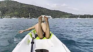 Naughty Brunette Monika Fox Fingers Squirt on Sea Kayak