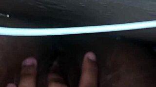 ebony babe fingers her pussy wildly until massive squirting explosion soaks everything