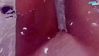 petite teen masturbates wet pussy in bathroom