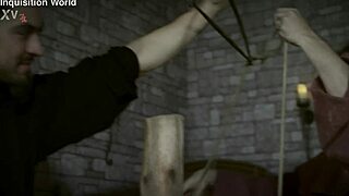 judith fixed on chair with tit clamps and cunt hook tormented