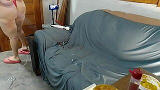 vivi guedez feels someone after shower as brunette plays with vibrator