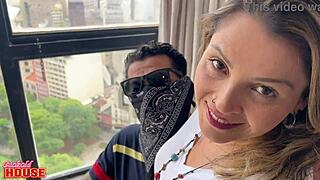 Curvy Brazilian Milf Casada Fulfills Cuckold Fantasy Fucking Two Strangers with Husband Watching