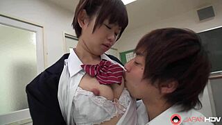 Japanese stepsis Kaho Miyazaki loves uncensored cock in her mouth