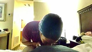 ebony homemade pro bends over for sloppy deepthroat blowjob doggystyle quickie