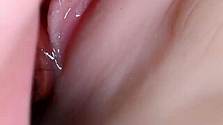 her shaved pussy lubed up close for double toy penetration fuck doll style