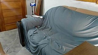 vivi guedez feels someone after shower as brunette plays with vibrator