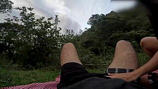 Sexy Dress Picnic Turns Into Tight Pussy Cowgirl Ride