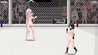 Princess of the Ring 2: Can Natasha beat Sayuri in lesbian catfight?