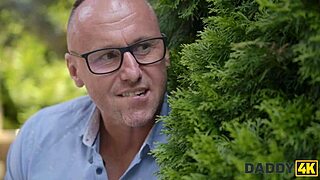 daddy4k's cute teen yogi slut orgasms on mature monster cock