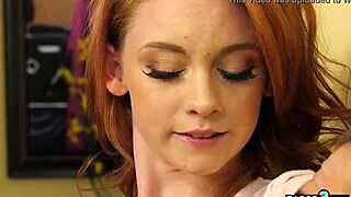 Redhead teen Athena Rayne bends over offering tight pussy to stepbrother's big cock