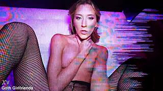 goth girlfriend addison vodka gets creampie after rough domination fuck