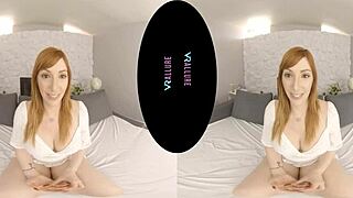 wanna see this fiery redhead milf vibe her shaved tits with dildo?