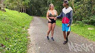 guy spots horny milf in park, she begs for tight ass pounding, full vid on red
