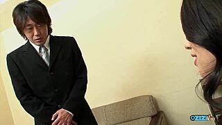 office slut bends over for young cock creampie filling!