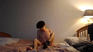 skinny girl humps pillow to first orgasm in years