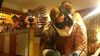 blindfolded and bound... how long can this slut last doggystyle?