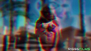 Blonde muscle babe by pool, wanna watch her tight pussy stretch?