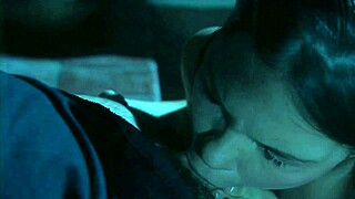 Brooke Ballentyne's chaps stay on during deep creampie ride