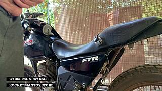 i strapped rocketman toy on motorbike and shook cumming hard! 🏍️💦