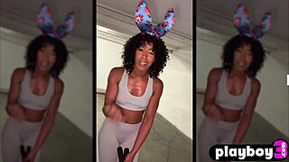 sexy ebony milf misty stone rubs perfect ass and small tits