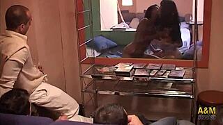 we hit a lesbian peep show and ended up fucking the girls