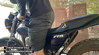 i strapped rocketman toy on motorbike and shook cumming hard! 🏍️💦