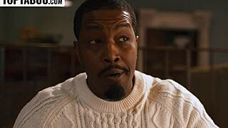 Hubby's boss with big black cock chokes milf wife deep on her knees!