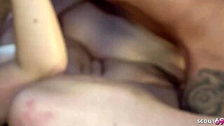 german bbw milf wife cheats with boy for rough titty gag facial