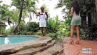 at the resort milf wife meets two huge black cocks for sloppy outdoor facefuck