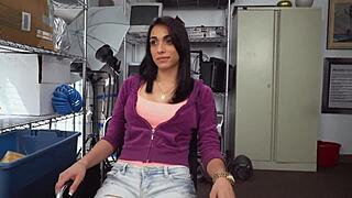 black casting dude runs fake job interview on sofa with blonde