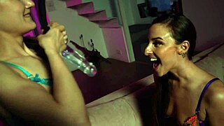hungarian blonde and brunette lesbians lick hairy pussies deepthroat toys to sloppy orgasms