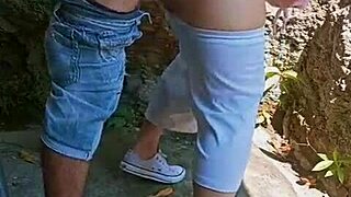 happy new year horny couple fucks rough behind abandoned house