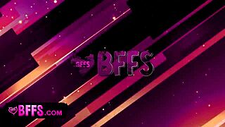 Skinny blonde teen besties rip clothes for road fuck.