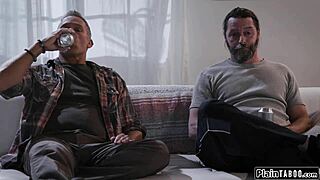 uhh, two old guys... tricked me into suckin' and fuckin' their big cocks, dang it!