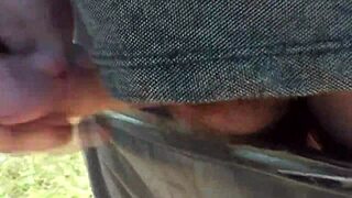 A pervert spots beautiful sexy blonde sunbathing naked on wild beach and jerks off publicly.